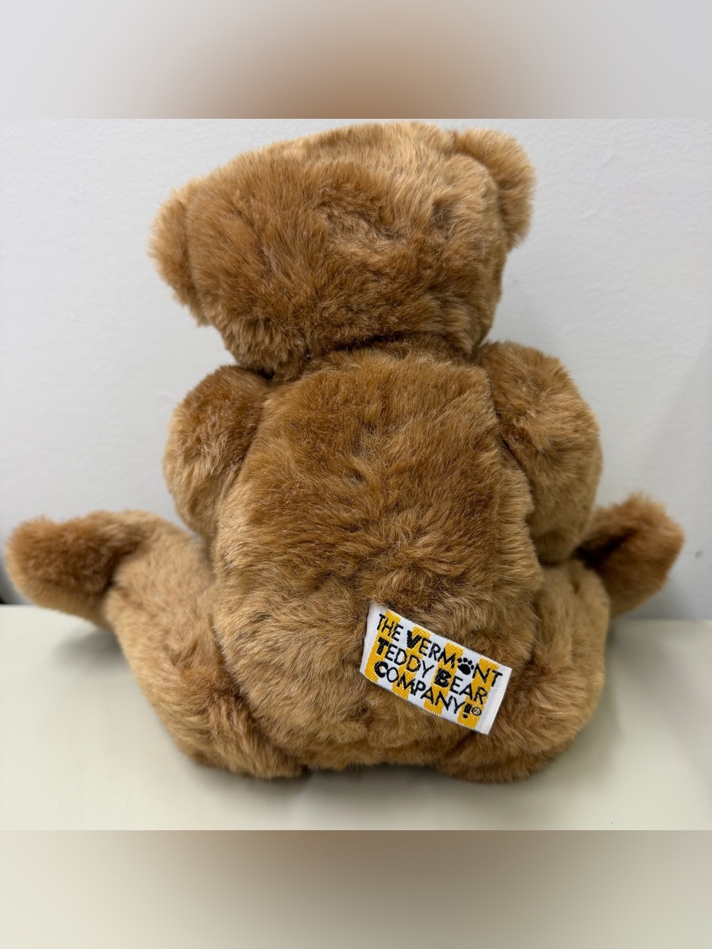 Vintage Vermont Teddy Bear 1991-1993 Jointed Arms & Legs, Suede Nose & Pads, 16" - Picture 3 of 10